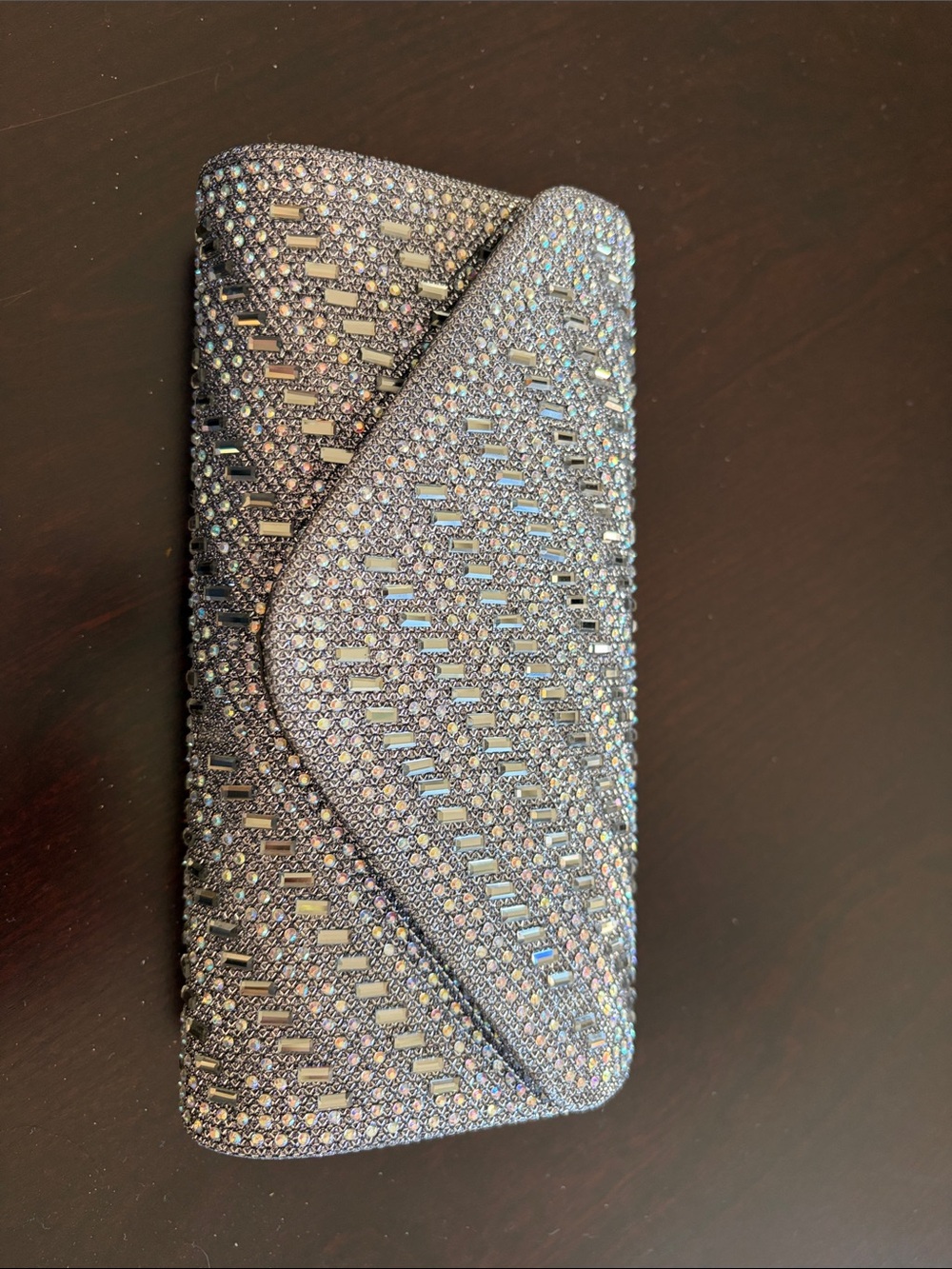Sparkling Silver Rhinestone Clutch